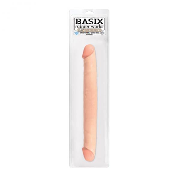 Basix Rubber Works 12 Inches Double Dong Beige - Buy X Toys