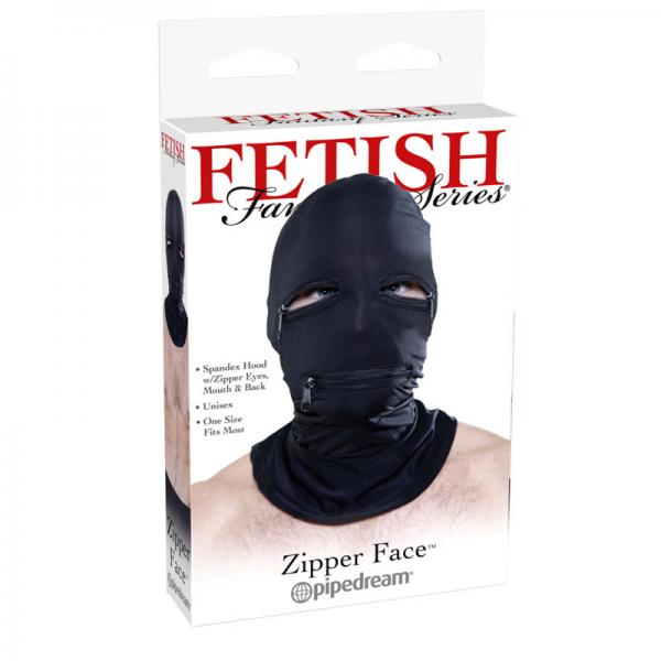 Fetish Fantasy Black Zipper Face Hood O/S - Buy X Toys