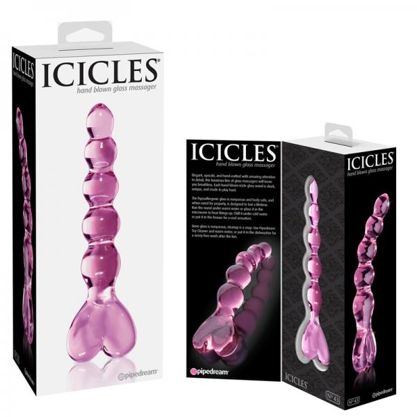 Icicles No 43 Pink Glass Beaded Massager - Buy X Toys