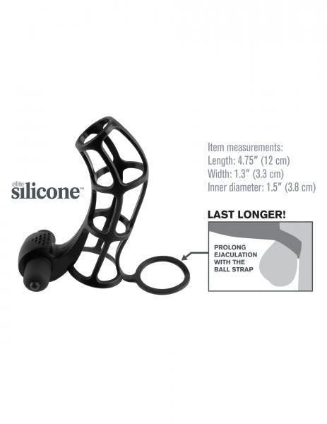 Deluxe Silicone Power Cage - Black - Buy X Toys