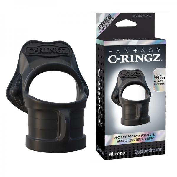 Fantasy C-Ringz Rock Hard Ring & Ball Stretcher Black - Buy X Toys