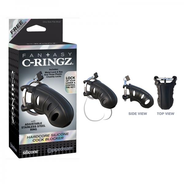 Fantasy C-Ringz Hardcore Silicone Cock Blocker Black - Buy X Toys