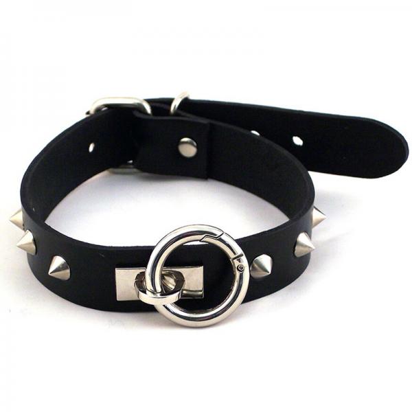 Rouge O-ring Studded Collar (thinner) Black - Buy X Toys