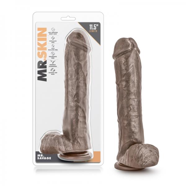 Mr Savage 11.5 inches Dildo with Suction Cup Brown - Buy X Toys