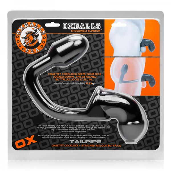 Oxballs Tailpipe, Chastity Cock-lock And Attacehd Buttplug, Black - Buy X Toys