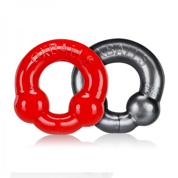 Oxballs 2-pack Cockring, Steel & Red - Buy X Toys