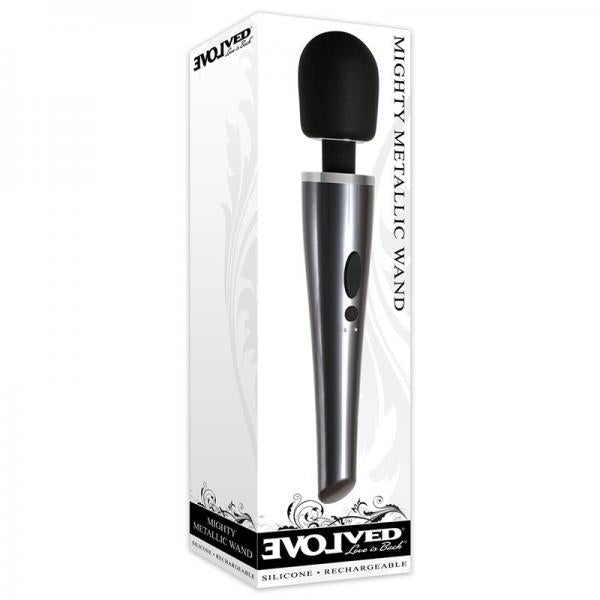 Evolved Mighty Metallic Wand 8 Vibrating Function Usb Rechargeable Cord Included Waterproof - Buy X Toys