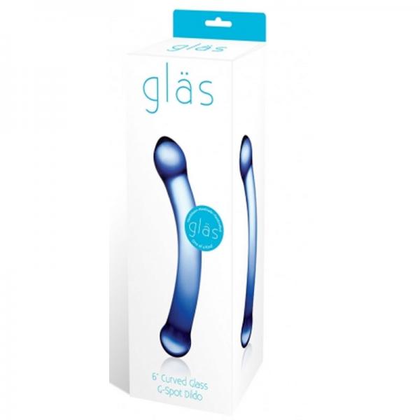 Glas 6 inches Curved Glass G-Spot Dildo Blue - Buy X Toys