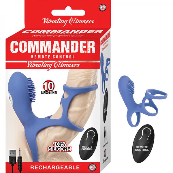 Commander Remote Control Vibrating Climaxer Blue - Buy X Toys